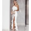 Split hem one off the shoulder dress for women Summer fashion high waist long dresses club party maxi dress vestidos - Hplify