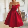 Strapless off the shoulder dress Women short sleeve A-line pleated dresses Summer elegant ladies party dress sexy vestidos mujer - Hplify