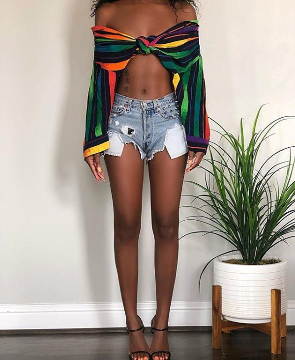 Striped Long Sleeve Deep V Neck Tops Women Sexy V Neck Long Sleeve T Shirt Rainbow Print Streetwear - Hplify