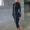 Striped biding long sleeve bodycon dress women Solid color sexy night club party dress Autumn knee turleneck robe femme - Hplify