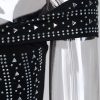 Studded Off Shoulder Slit Party Dress - Hplify