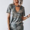 Summer Camouflage Print T Shirt Women Clothes Graphic Tee Short Sleeve Halter Shirts Tshirt Casual Loose Tops Fashion Streetwear - Hplify