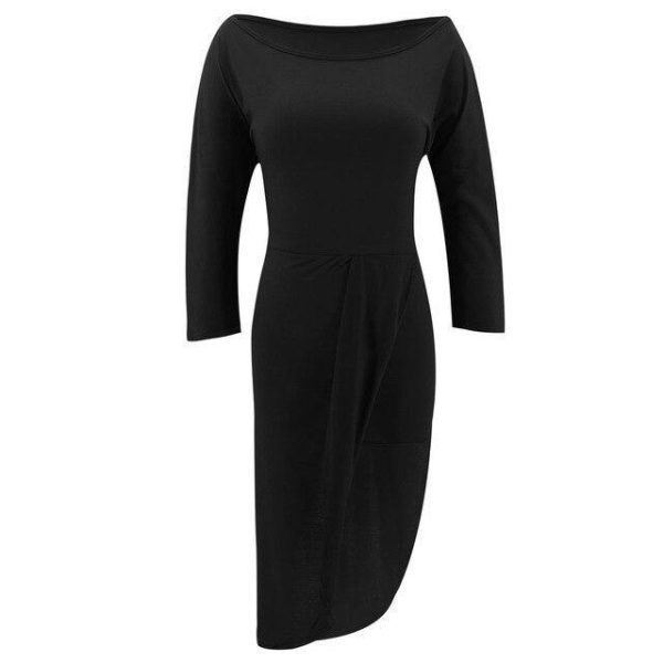 Summer Clothing Women Dress Party Night Sexy Solid Long Sleeve Off Shoulder Women Dress Irregular Bodycon Dress Party Dress - Hplify