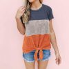 Summer Patchwork T Shirt Korean Style Women Clothes Short Sleeve O Neck Shirts Tunic Lace Up Tops Casual Loose Tshirt Streetwear - Hplify
