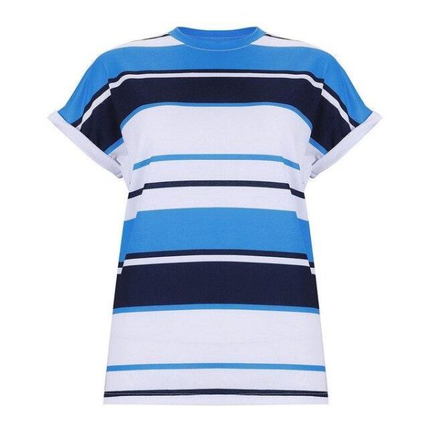Summer Sexy Yellow Stripe Harajuku T Shirt Women Clothes Short Sleeve O Neck Tops Casual Loose Tshirt Tee Shirt Femme Streetwear - Hplify