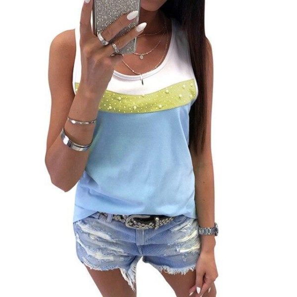 Summer T Sshirt Blue Yellow Pink Patchwork Drill Tshirt Sexy Off The Shoulder Tops For Women O Neck Shirts Casual Streetwear Tee - Hplify