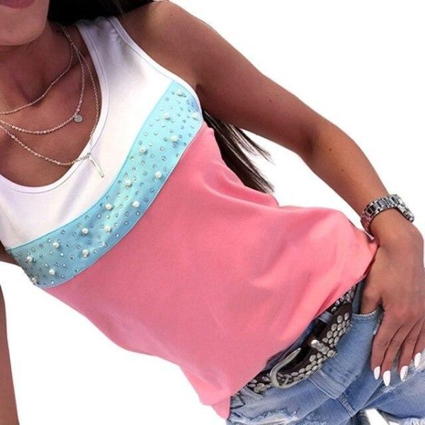 Summer T Sshirt Blue Yellow Pink Patchwork Drill Tshirt Sexy Off The Shoulder Tops For Women O Neck Shirts Casual Streetwear Tee - Hplify