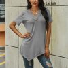 Summer Women Casual Round Neck Solid Color Short Sleeve Women Tshirt Summer Tops and Shirt Women Officewear - Hplify