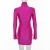 Turtleneck long sleeve slim fit party dress women Solid color sexy bodycon mini dress Autumn Skinny vestidos mujer - Hplify