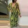 V Neck Long Wrap Dress Women Long Sleeve Spring Fall Casual Dress Streetwear Elegant Formal Party Maxi Vestidos robe femme - Hplify