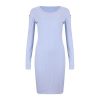 Women Dress Sexy Dress  Sexy Round Neck Solid Color Off Shoulder Skinny Long Sleeve Women Party Night Club Wear Bodycon Dress - Hplify
