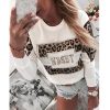 Women Long Sleeve T Shirt Leopard Print Rhinestone Embellished Detail Tops Casual O Neck Spring Tshirt - Hplify