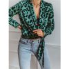Women Long Sleeve T Shirt Leopard Print V Neck Wrap Tops Autumn Elegant Ladies Tshirt Streetwear Blusas Mujer - Hplify