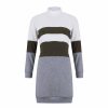 Women Party Night Bodycon Dress Fashion Casual Striped Turtleneck Long Sleeve Women Dress Sexy Dress - Hplify