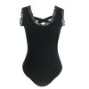Women Romper and Bodysuit Sexy Black Sleeveless Lace Patchwork Backless Bandage Women Bodysuit Sexy Bodysuit - Hplify