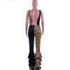 Women Ruffles Flare Jumpsuits Leopard Print Sleeveless O-Neck Outfits Sexy Skinny Rompers Club Night Party One Piece Overalls - Hplify