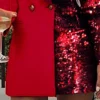Women Sequined Patchwork Blazer Dress Colorblock Sequins Long Sleeve Dress Elegant Buttoned Turn Down Collar Office Dresses - Hplify