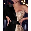 Women Sequined Patchwork Sey Dress One Shoulder Sequin Patchwork Party Dress - Hplify