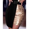 Women Sequined Patchwork Sey Dress One Shoulder Sequin Patchwork Party Dress - Hplify