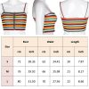 The Best Women Sexy Tank Top Vest Blouse Sleeveless Summer Zipper Crop Top Shirt Cami Top Casual Rainbow Stripe Shirt Online - Hplify