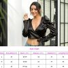 The Best Women Sexy Tops Ladies Fashion Fluffy Long Sleeve Crop Top Slim Fit Casual Solid V-Neck Tie Blouse Shirt New Online - Hplify