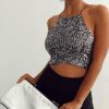 Women Sexy Tops Women Beading Sequined Off Shoulder Halter Women Crop Tops Sexy Tops and Shirt Women Camis - Hplify