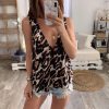The Best Women Sexy V-Neck Casual Leopard Print Tank Top Vest Fashion Blouse Sleeveless Loose Summer Beach Shirt Cami Tops Online - Hplify