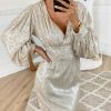 The Best Women Sexy V Neck Solid Sequins Shining Dress Club Sheath Lantern Long Sleeve Mini Dress Women Vestidos De Fiesta Robe Femme Online - Hplify