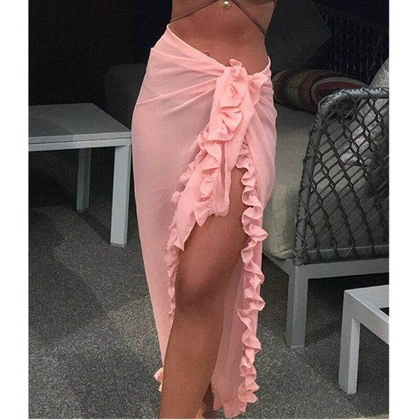 The Best Women Sheer Sarong Beach Cover Up Wrap Summer Ladies Casual Bikini Pareo Swimwear Bathing Skirt 5 Colours Online - Hplify