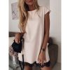 The Best Women Short Sleeve Lace Party Crew Neck Bodycon Holiday Summer Beach OL Ladies Casual T-shirt Workout Dress Online - Hplify