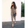 The Best Women Short Sleeve Leopard Playsuit 2019 New Fashion Ladies Summer Casual Holiday Romper Pocket Long Jumpsuit Trousers Online - Hplify