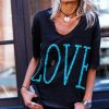 The Best Women Short Sleeve Loose T Shirts New Fashion Ladies Letter Print Summer Casual Tops Shirt Women Clothes Online - Hplify
