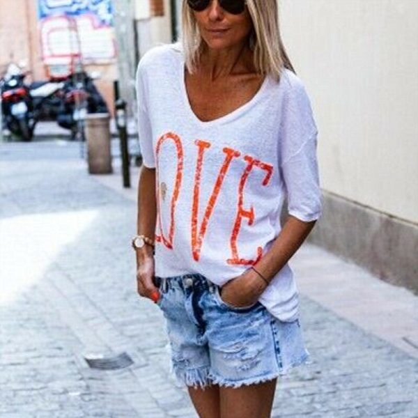 The Best Women Short Sleeve Loose T Shirts New Fashion Ladies Letter Print Summer Casual Tops Shirt Women Clothes Online - Hplify