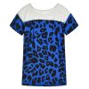 The Best Women Short Sleeve Sexy Lace Print T-Shirts Fashion Ladies Round Neck Summer Casual Loose Stitching Top New Online - Hplify
