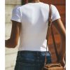 The Best Women Short Sleeve T-Shirts Fashion Ladies Summer Beach Slim V-Neck Casual Tops Shirt Sexy Solid White Cotton Shirts Online - Hplify