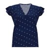 The Best Women Short Sleeve V-Neck Polka Dot Loose T-Shirts Fashion Ladies Holiday Summer Beach Casual Tops Shirt New Online - Hplify
