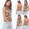 The Best Women Sleeveless Leopard Printed Halter Neck Tank Top Vest Party Christmas Backless Loose Casual Shirt Blouse Online - Hplify