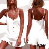 The Best Women Sleeveless Solid Playsuit Ladies Casual Holiday Beachwear Summer Beach Loose Mini Shorts Rompers Online - Hplify