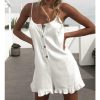 The Best Women Sleeveless Solid Playsuit Ladies Casual Holiday Beachwear Summer Beach Loose Mini Shorts Rompers Online - Hplify