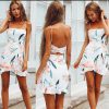 The Best Women Sleeveless Strappy Backless Wrap Boho Floral Mini Dress Ladies Fashion Summer Sundress Holiday Beach Dresses Online - Hplify