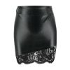 The Best Women Slim Black Skirts Sexy Lace Zipper Short Mini Skirt Office Package Hip Mini Skirts New Empire Waist PU Pencil Skirt Online - Hplify