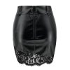 The Best Women Slim Black Skirts Sexy Lace Zipper Short Mini Skirt Office Package Hip Mini Skirts New Empire Waist PU Pencil Skirt Online - Hplify