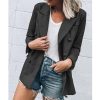 The Best Women Slim Casual Business Blazer Suit Fashion Ladies Work Jacket Autumn Winter Long Sleeve Button Coat Outwear Tops Online - Hplify
