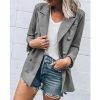 The Best Women Slim Casual Business Blazer Suit Fashion Ladies Work Jacket Autumn Winter Long Sleeve Button Coat Outwear Tops Online - Hplify