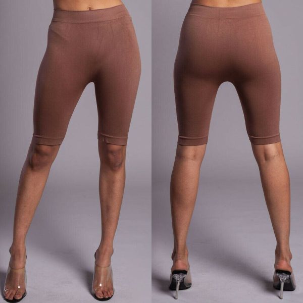 The Best Women Slim Fitness Yogawear Leggings Bodycon High Waist Stretch Short Legging Pants Soft Cotton Sportswear Slacks Online - Hplify