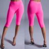 The Best Women Slim Fitness Yogawear Leggings Bodycon High Waist Stretch Short Legging Pants Soft Cotton Sportswear Slacks Online - Hplify