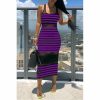 The Best Women Striped Sleeveless Bandage Bodycon Dress Summer Beach Ladies Casual  Holiday Party Slim Dress Sundress Online - Hplify