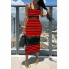 The Best Women Striped Sleeveless Bandage Bodycon Dress Summer Beach Ladies Casual  Holiday Party Slim Dress Sundress Online - Hplify