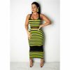 The Best Women Striped Sleeveless Bandage Bodycon Dress Summer Beach Ladies Casual  Holiday Party Slim Dress Sundress Online - Hplify