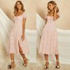 The Best Women Summer Bohemian Boho Short Sleeve High Waist Casual Dress Polka Dot Party Ladies Beach Sundress New Online - Hplify